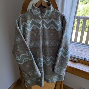 🌿 Vintage - Creme & sage green fleece